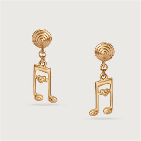 Melodic Love Note 14KT Gold Drop Earrings
