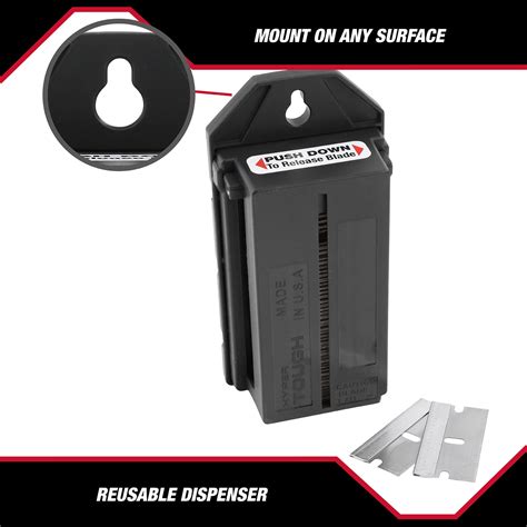 Buy Hyper Tough Steel Single Edge Razor Blades with Dispenser, 50-Pack ...