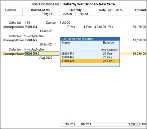 Manage Inventory Batch-wise