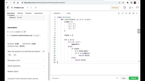 Image result for Valid Parenthesis in LeetCode