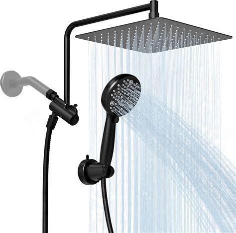 Alesco 10" Shower Heads with Handheld Spray Combo, 12" Extend Shower Arm with 3-Way Diverter ...