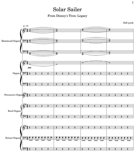 Solar Sailer - Sheet music for Hammond Organ, Organ, Percussive Organ ...