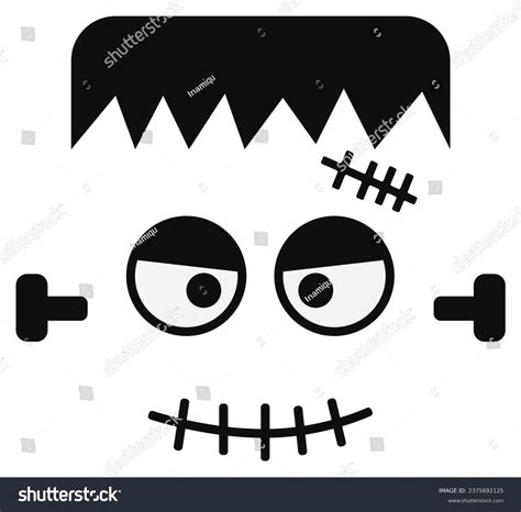 Vector Halloween Faces Halloween Frankenstein Faces Stock Vector ...