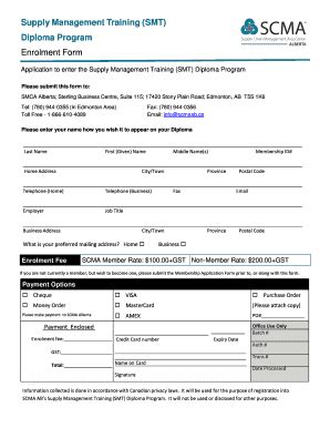 Fillable Online Supply Management Training SMT Diploma Program Fax ...
