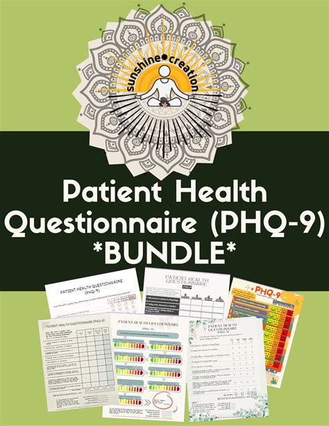 PHQ-9 Assessment and Screener Printable Assessment Patient Health ...