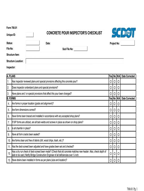 Image result for Pre Concrete Placement Checklist