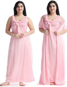 NIGHT KEYS Women Nighty with Robe - Buy NIGHT KEYS Women Nighty with ...