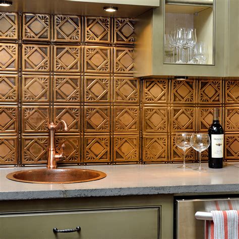 Metal Tiles Backsplash