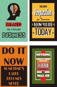 Office Posters|Motivational Posters Combo-Set Of 4 Posters - Decorative ...