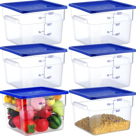 Amazon.com: Layhit 6 Pack Food Storage Containers with Blue Lids ...