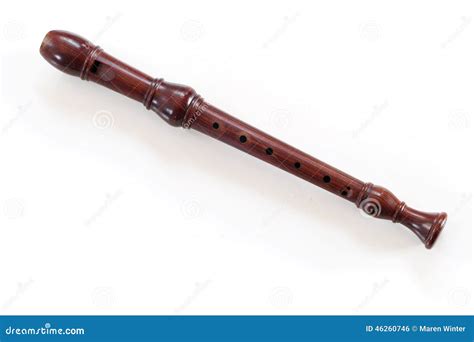Single Recorder, Musical Instrument ??of Wood, Isolated on White Stock ...