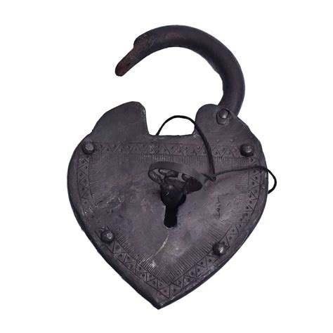 Decorative Padlock Medieval Cast Iron With Key