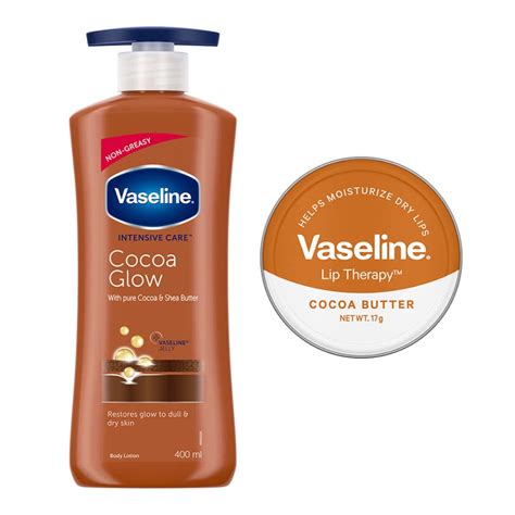 Buy Vaseline Lip Tins Cocoa Butter, 17g & Intensive Care 24 hr ...