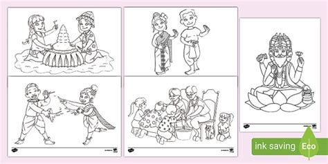 Songkran Festival Colouring Pages - Twinkl - KS1 - Twinkl
