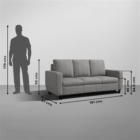 Buy Sleepyhead Bae 2 Seater Grey Fabric Sofa Online at Best Price