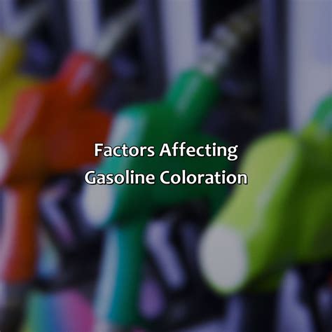 What Color Is Gasoline