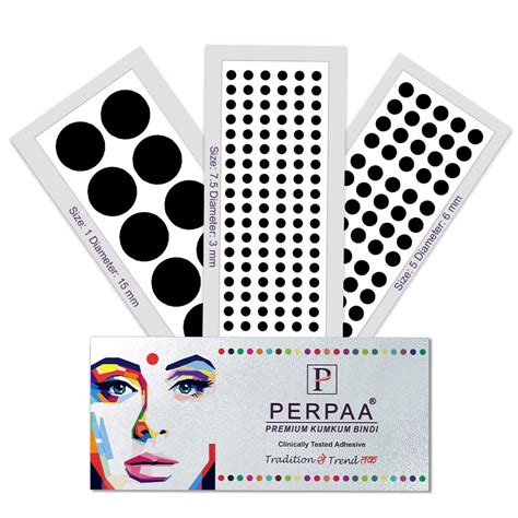 PERPAA Simple Plain Black Round Kumkum Forehead sticker Bindis Bindiya ...