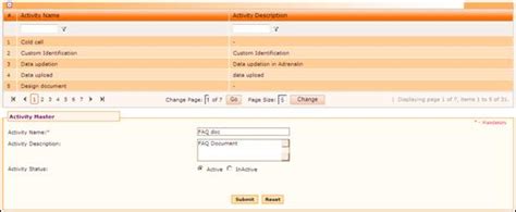 Timesheet Activity Master