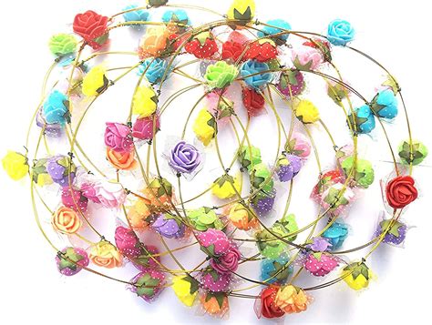 LAMANSH® Floral Tiara Crown Set for Giveaways /Haldi & Mehendi Favors ...