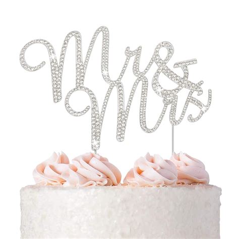 Mr and Mrs Wedding Cake Topper - Premium Silver India | Ubuy