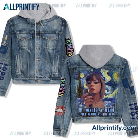 Horror Characters Make Famous Jean Jacket Hoodie - Allprintify