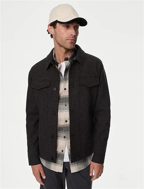 Buy Collared Shacket at Marks & Spencer