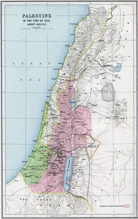 Large old map of Palestine 1020 B.C. | Palestine | Asia | Mapsland | Maps of the World