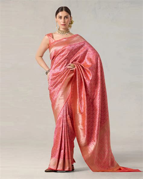 Pink Radiance Pure Katan Saree with Brocade Butidar and Classic Pallu ...