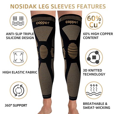 Full Leg Sleeves Long Compression Leg Sleeve Knee Sleeves Protect Leg ...