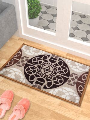 English Beige Premium Anti Slip Printed Door Mat by Athom Living