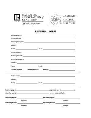 Realtor Referral Form Pdf - Fill and Sign Printable Template Online