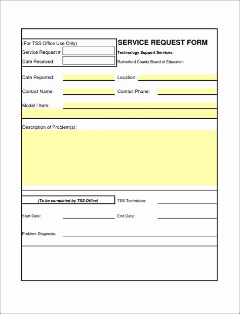 free printable work order forms