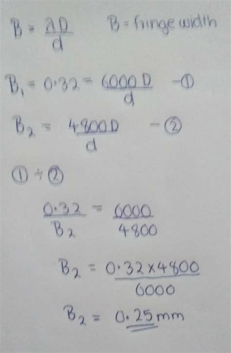 edne25. The distance between two consecutivebright fringes in a biprism ...