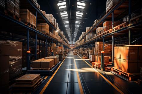 Concept logistics warehouse for shipping and storage | Premium AI ...