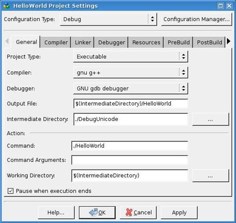 Image result for CMake CodeLite Project Settings