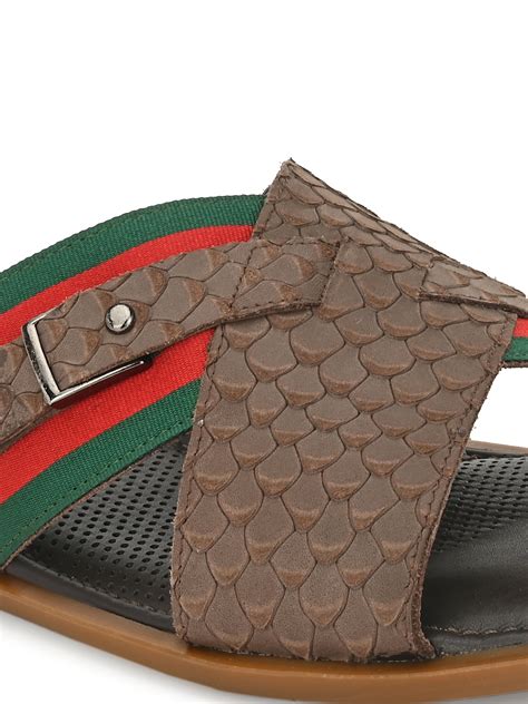 Hitz Men's Brown Comfort Cross Strap Open Toe Slippers – Hitz Shoes Online