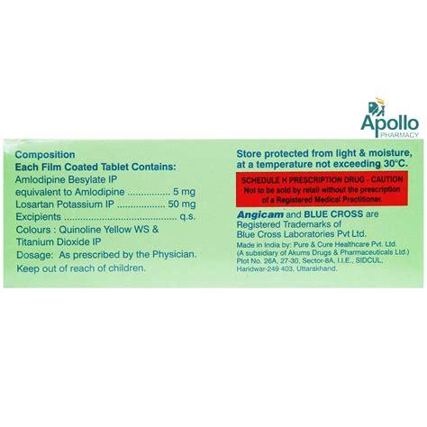 Angicam LT Tablet 10's Price, Uses, Side Effects, Composition - Apollo ...