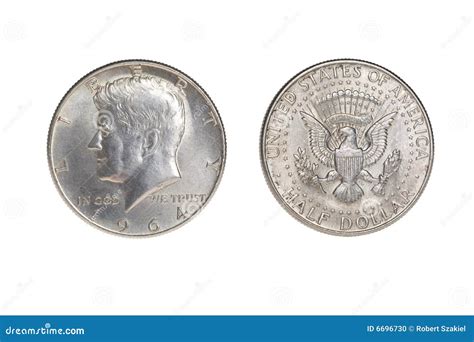 Kennedy Fifty Cent Piece - 1964 Stock Photo - Image of coin, close: 6696730
