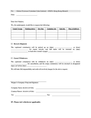 Fillable Online Hong Kong & Macau - OOCL - e-Forms Fax Email Print ...