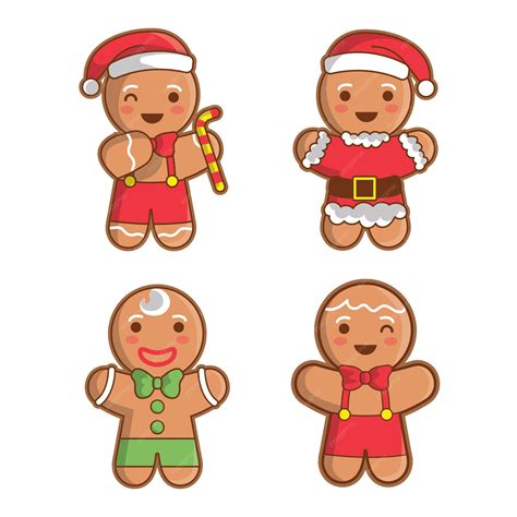 Premium Vector | Cute chibi christmas gingerbread man vector illustration