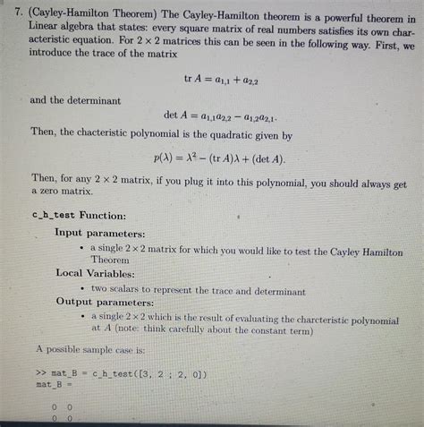 Image result for Cayley-Hamilton Theorem Applications