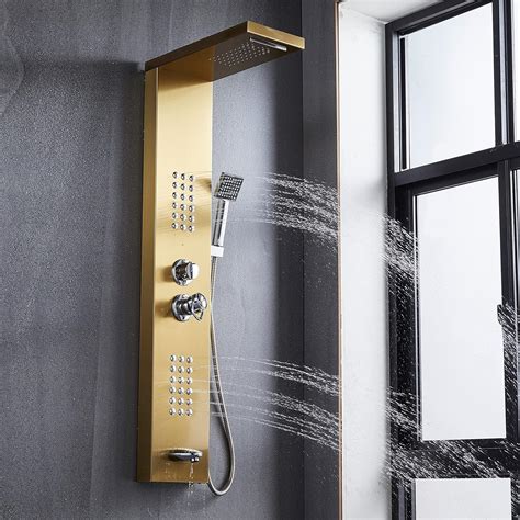 Buy Delavin Rainfall Waterfall Massage Shower Panel Tower System ...
