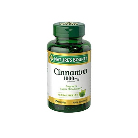 Natures Bounty Cinnamon – 1000mg – 100 Unidades – Wellness Center Valencia
