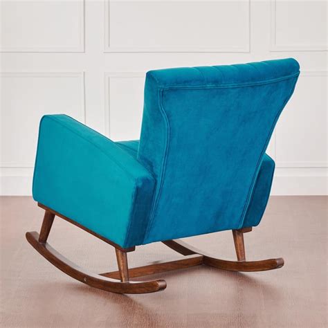 Buy Albus Velvet Rocking Chair - Teal from Home Centre at just INR 19995.0