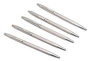 Ledos Set Of 5 Falcon Sleek Steel Ball Point Pen Blue Refill : Amazon ...