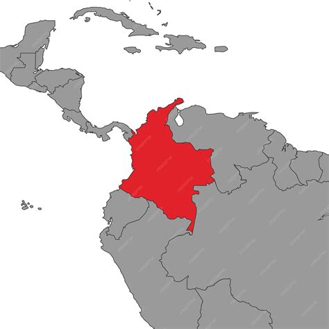 Premium Vector | Colombia on world map vector illustration