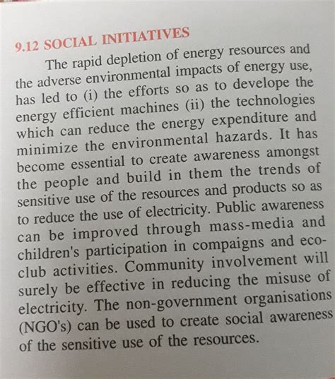 what social initiatives must be taken for the sensitive use of energy ...