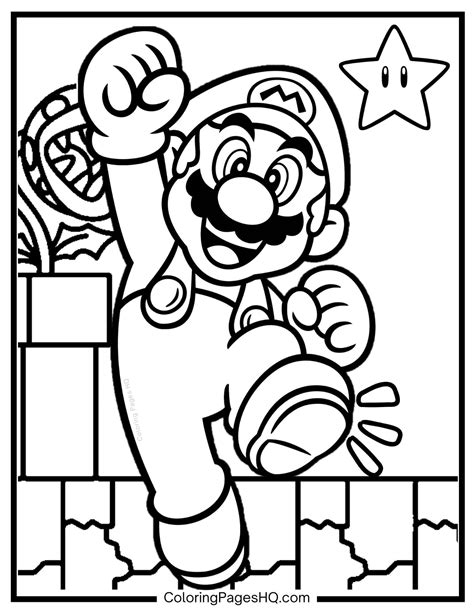 Coloring Pages Mario Cartoon Bowser Toadette Face Super Drawing Flower ...