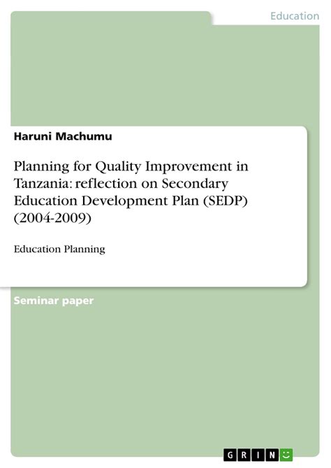 Buy Planning for Quality Improvement in Tanzania: reflection on ...