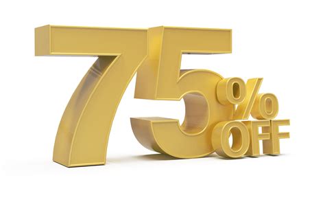 sale number 75 percent off golden 11288276 PNG